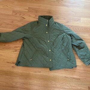 LLBean Women's Quilted Puffer Jacket in Olive Green